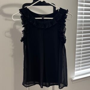 Banana Republic Black Ruffle-Trim Sleeveless Camisole